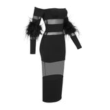 Lala sheer panel maxi dress
