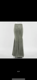 Sage Fleece Cascade Maxi Skirt