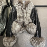 Genuine CROCODILE leather  & FOX jacket