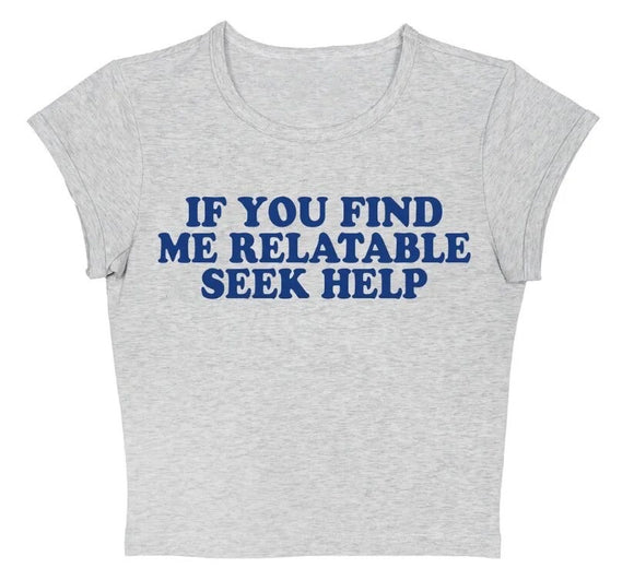 “Seek help “cropped tee