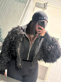 Crossing Ways Shag hooded Bomber