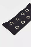 Black metallic grommet headband