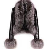 Genuine CROCODILE leather  & FOX jacket