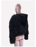 Crossing Ways Shag hooded Bomber