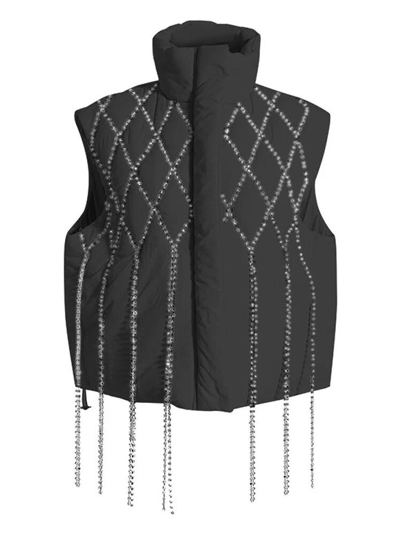 Embellished detail padded Blazer Vest
