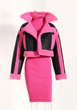 Pretty In Pink Faux Cropped  Shearling