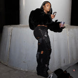 Da fly girl Cropped Hooded Bomber
