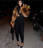 3 Dash Cropped Raccoon Fur Bomber(Pre-order)