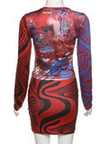 opposites Attract Red Mini skirt Set