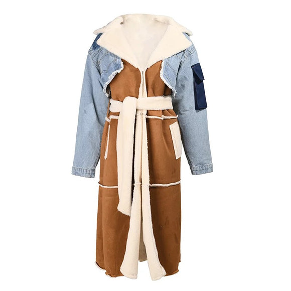 Mixed In the Trenched Faux shearling Trench