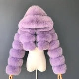 Da fly girl Cropped Hooded Bomber