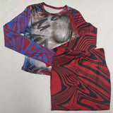 opposites Attract Red Mini skirt Set