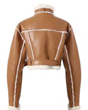 Cam Cropped  faux shearling coat