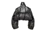 Demi Cropped leather Down Coat
