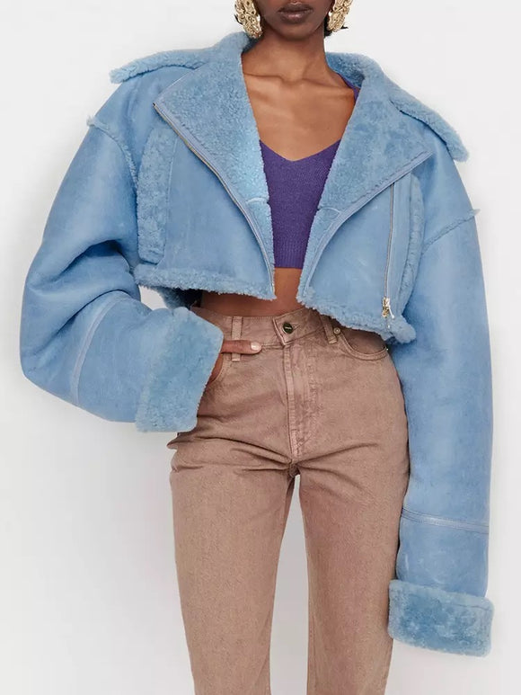 Places To Be  Cropped  Faux Shearling