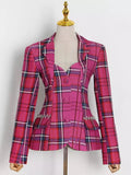 Clue -less girl Peplum Plaid Blazer (Pre-order)