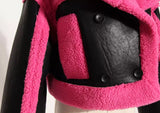 Pretty In Pink Faux Cropped  Shearling
